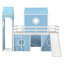 Lit mezzanine simple avec tente et tour rose Slide