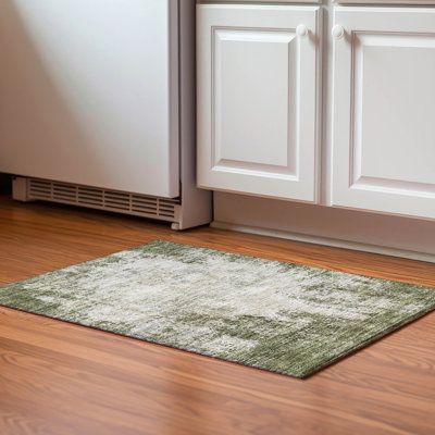 Premium Machine Washable Prisco Olive Rug