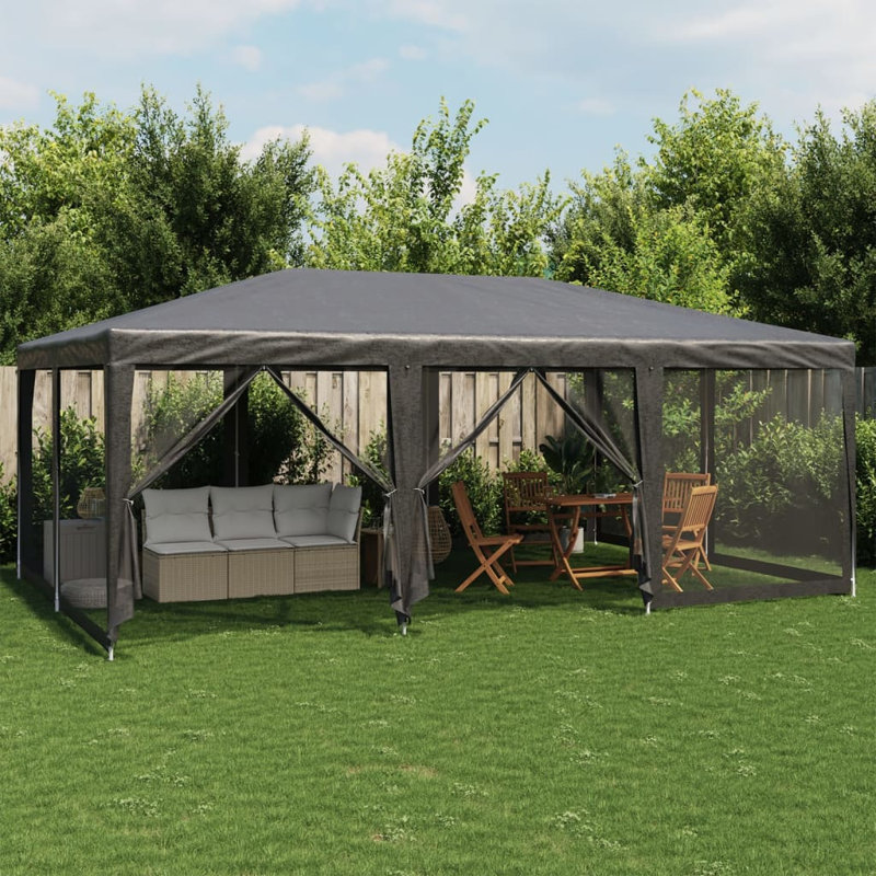 Manatuto 3m x 3m Steel Party Tent, 280cm H x 600cm W x 400cm D, anthracite