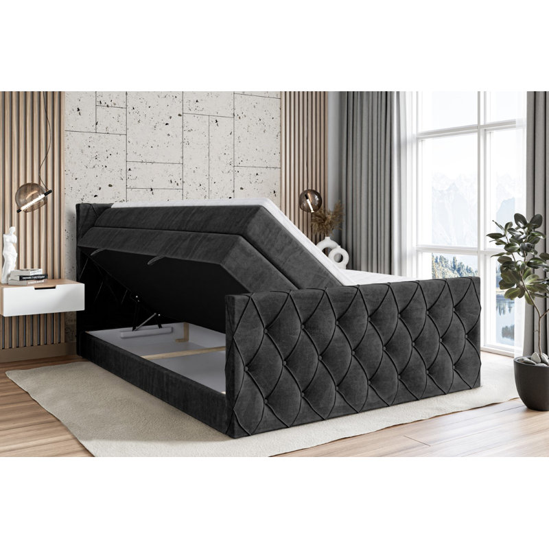 Pocketsprung Divan Bed Set, 140 x 200cm, Black