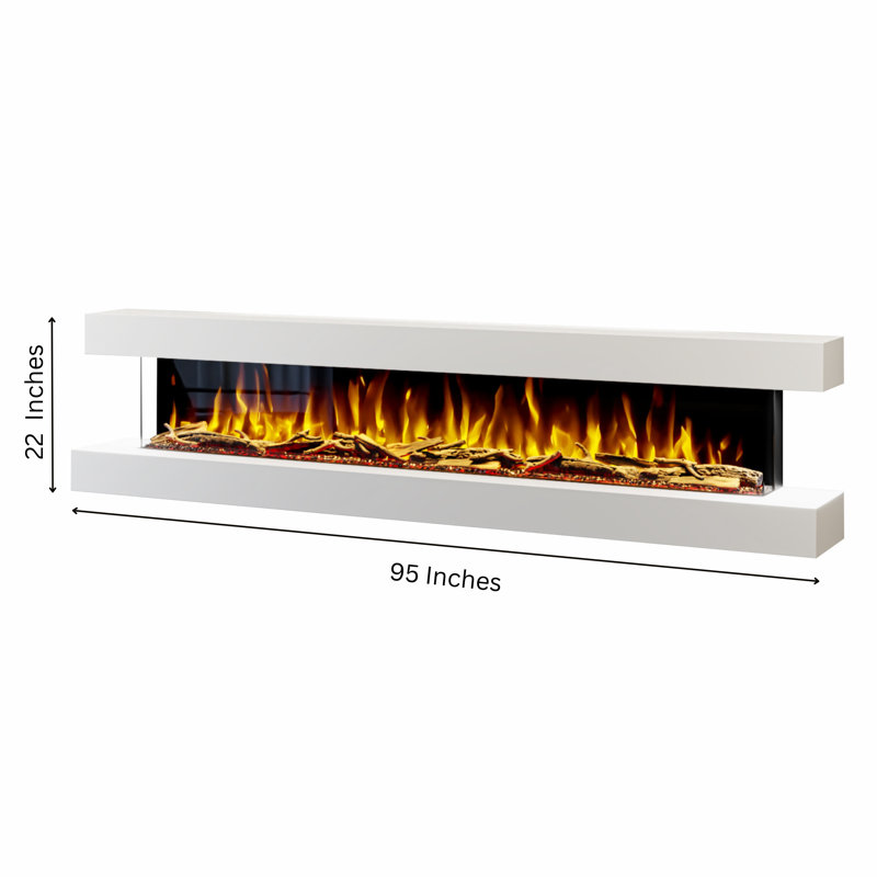 Evolution Fires 241.3cm W White Electric Fireplace with 5000 BTU