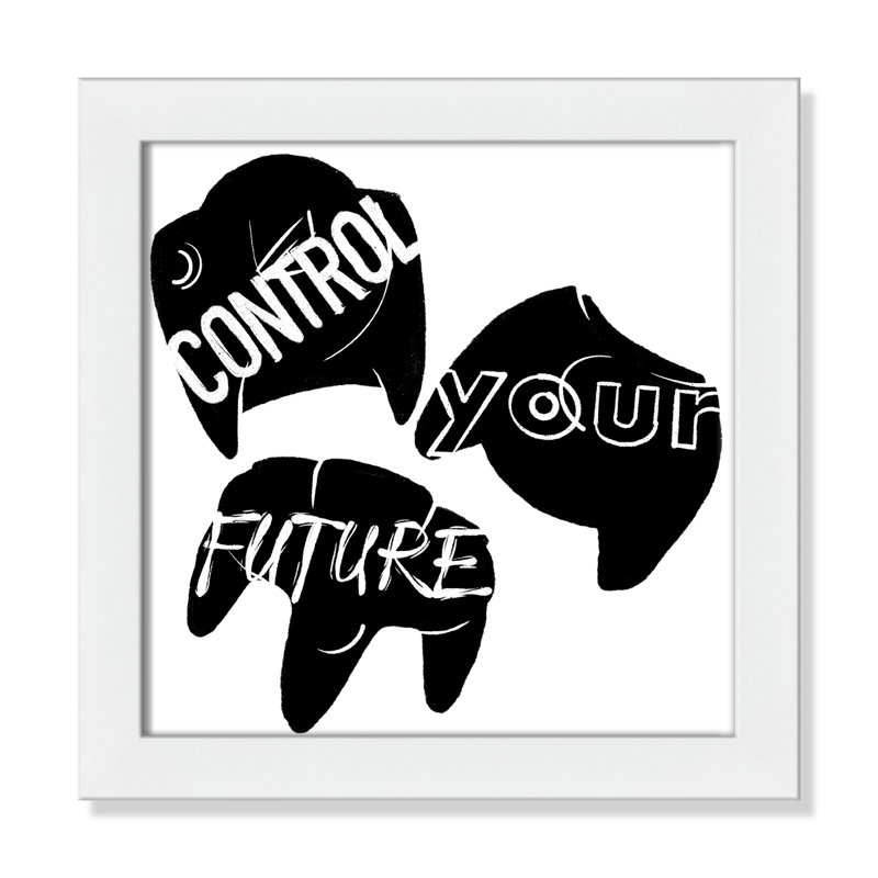 «Control your future», art encadré, H 12 po x l 12 po x P 0,63 po, Cadre blanc
