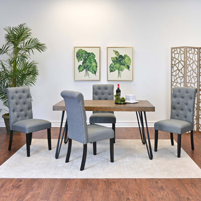 Ensemble de salle à manger 5 pièces, table à manger en épingle à cheveux avec 4 chaises