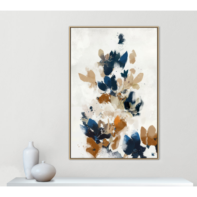 «Wave of Blue Florals I Print» par Ken Roko, 41.5'' W x 61.5'' H, Toile avec cadre, Flotteur naturel