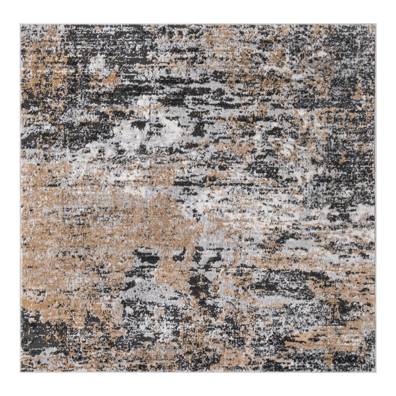 Brown Area Rug, Square 5'3"