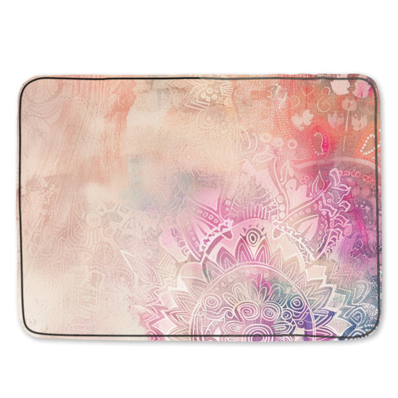 Mandala tapis de bain abstrait bohème Boho, Simple - L 24 po x l 17 po, Mandala 1