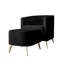 Ensemble de fauteuil demi-tonneau et repose-pieds Barchovice-714258856