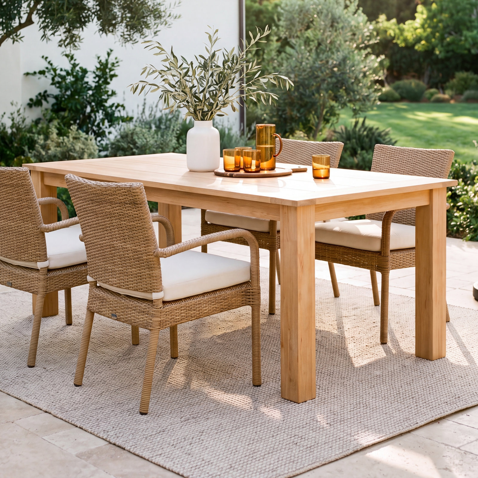 Echols 80" Teak Patio Dining Table