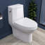 Toilette une pièce 1,1 / 1,6 GPF à double chasse allongée avec siège de toilette et siège à fermeture en douceur inclus
