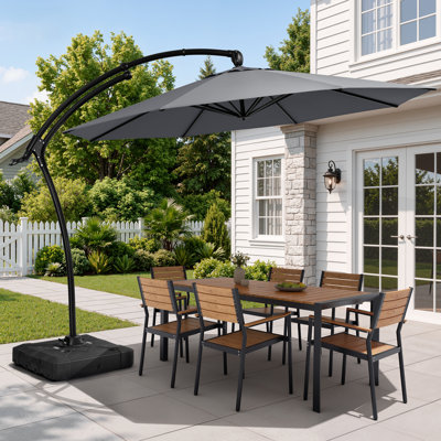 Parasol carré en porte-à-faux 116 po x 116 po avec base de poids