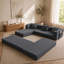 Canapé d'angle modulaire avec méridienne en L et assise profonde sans structure apparente