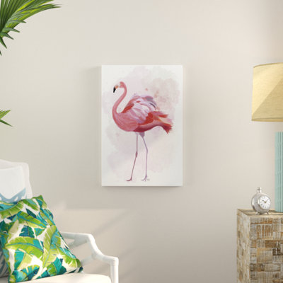 «Fluffy Flamingo 1», peinture sur toile