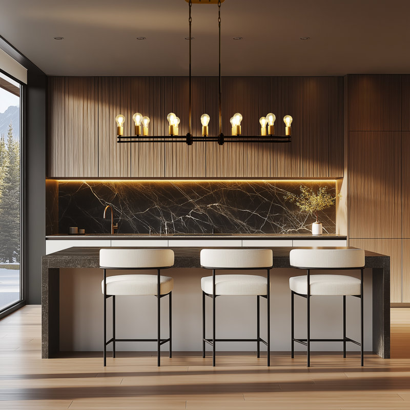 Luminaire suspendu pour îlot de cuisine 12 lumières 12 lumières