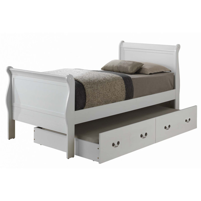 Lit classique avec lit gigogne (lit seulement), Twin, Blanc