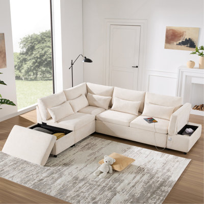 [VIDEO] 107'' Modular Sectional Pull-Out Sofa
