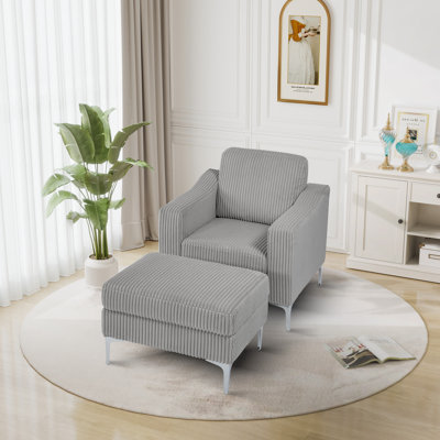 Fauteuil d'appoint avec repose-pieds l 35,24 po Heid