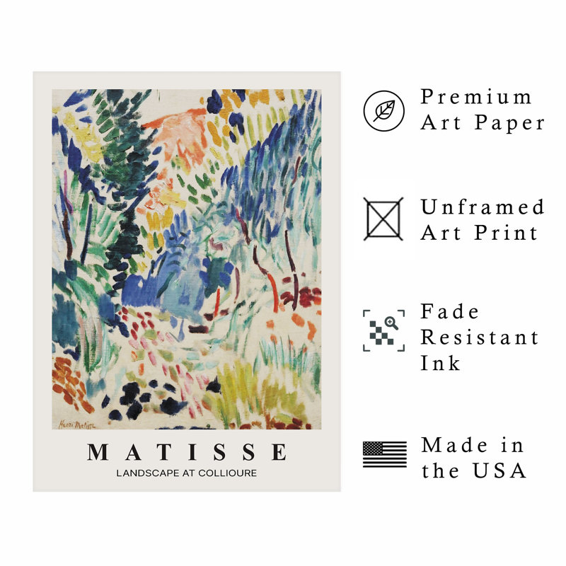«Landscape and Nature Henri Matisse Landscape at Collioure», reproduction d'art non encadrée, H 16 po x l 12 po