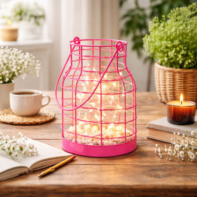 Funk Fusion Lantern, Pink | Candle Holder