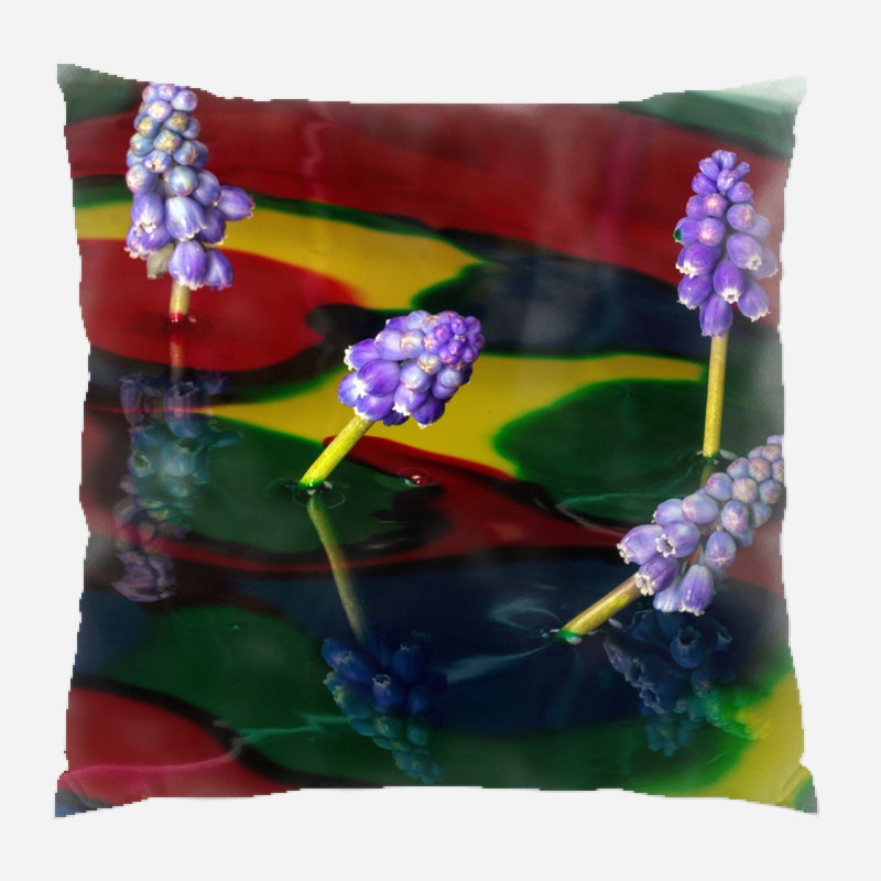 Coussin décoratif de couleur Hollomon, Intérieur, Microsuède