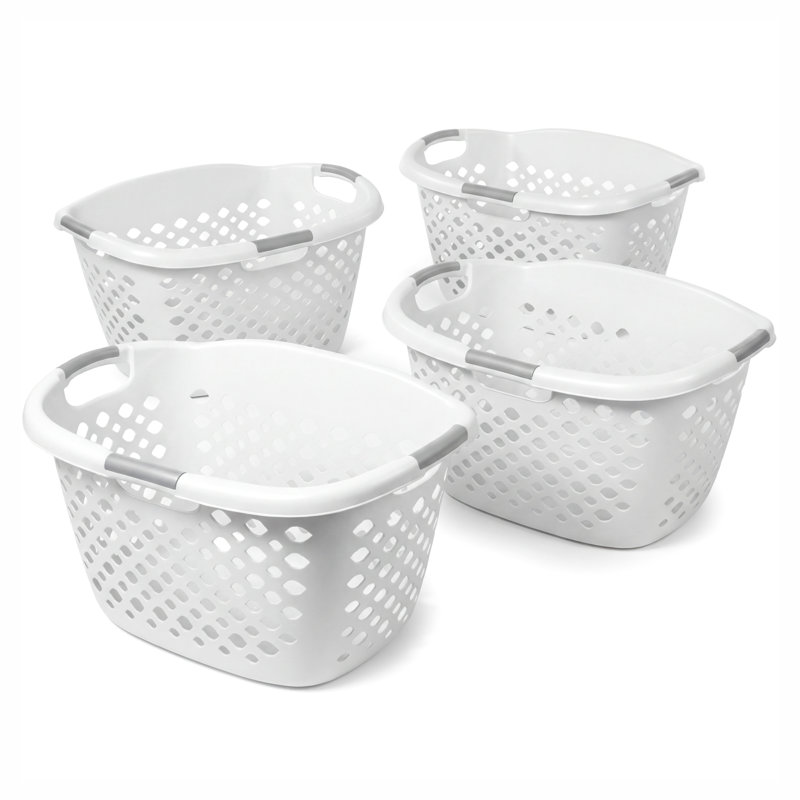 Home Logic Hip-Grip Laundry Basket 1.75 Bu - 4 Pack