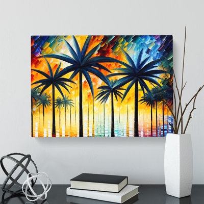 Palm Tree Painting Vol.3 Abstract - Wrapped Canvas