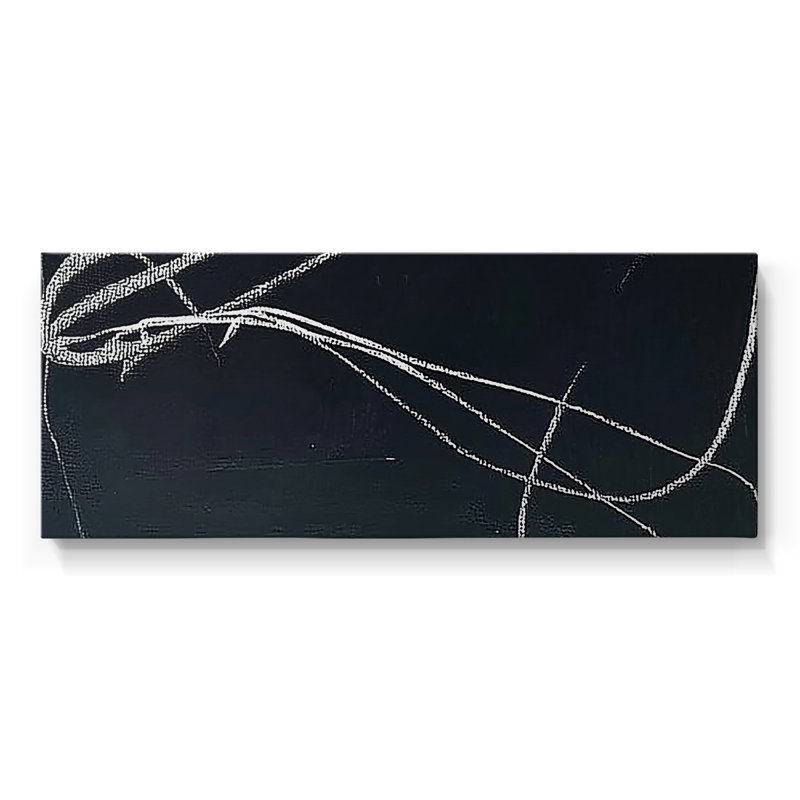 Toile tendue avec châssis abstrait # 7 XLIV, H 20 po x l 50 po