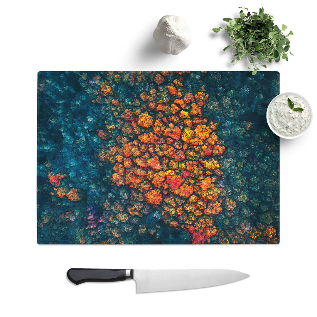 Tempered Glass Cluster of Trees Chopping Board