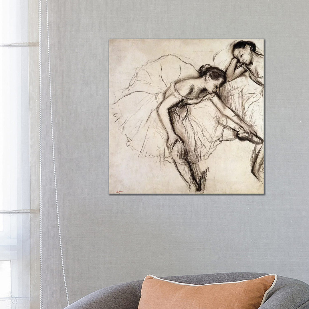 Two Dancers Resting by Edgar Degas - Wrapped Canvas Print