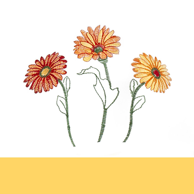 Kate Aurora Embroidered Sunflowers & Daisies 5 Piece Cottage Kitchen Curtain Set, 58" W x 36" L