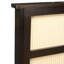 King Size Bed with Rattan Headboard, Two Storage Drawers, Rubber Wood Bed with Enhanced  Support Slats and Feet,Espresso