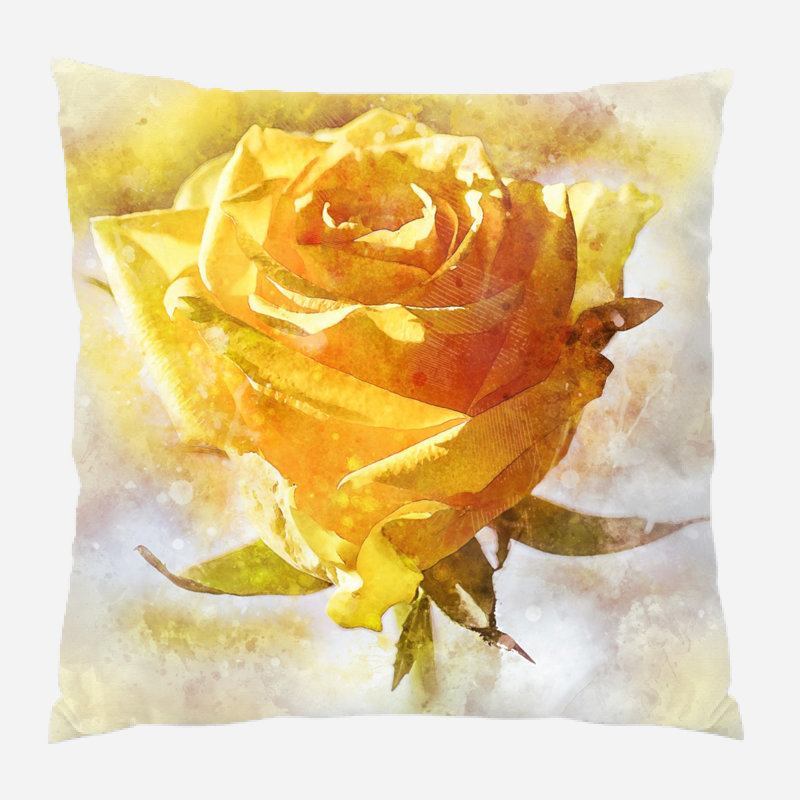 Floral Outdoor Reversible Throw Pillow, Synthetic, Outdoor