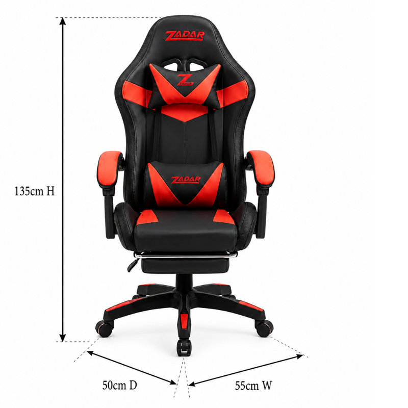 homeluxeinteriors PC & Racing Game Chair, Red/Black