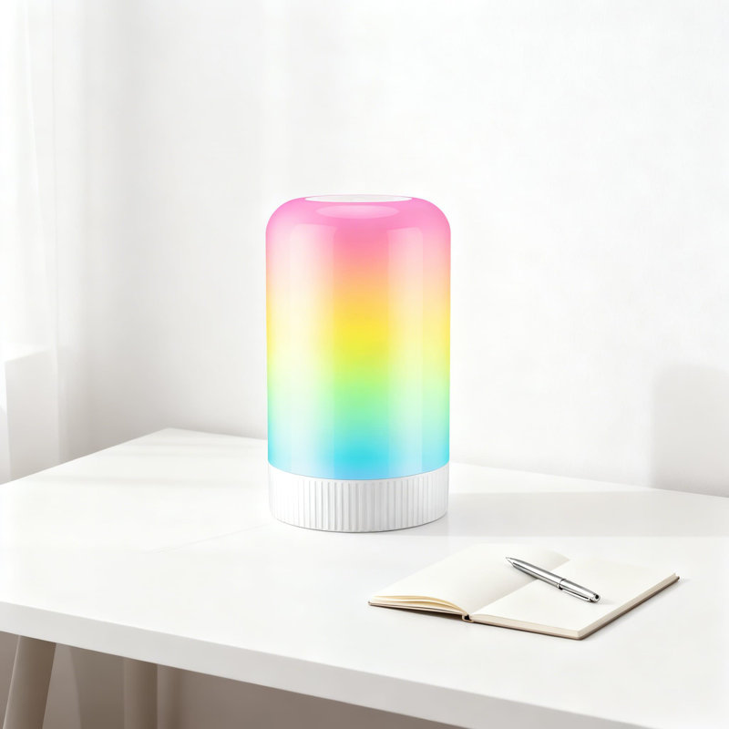 Lampe de table RVBICWW avec contrôle d'application, lampe de bureau à DEL tactile avec synchro musicale, plus de 30 scènes dynamiques et 16 millions de couleurs, veilleuse à changement de couleur à intensité variable pour le salon de la chambre à coucher