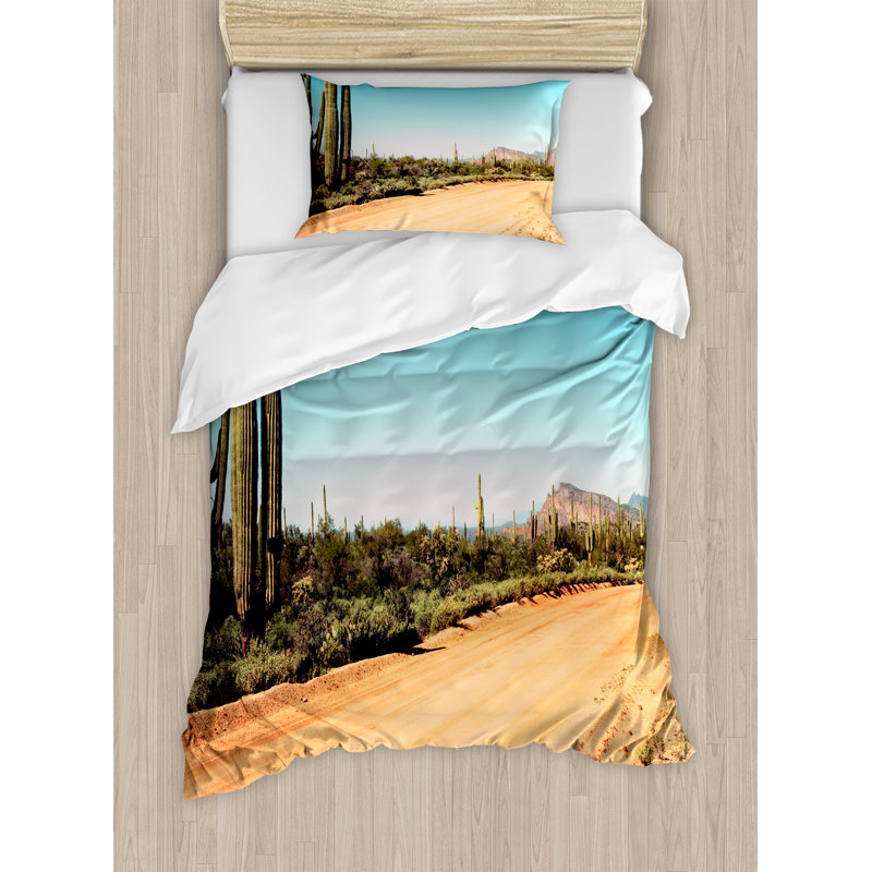 Saguaro Cactus Rustic Polyester Duvet Cover, Twin Duvet Cover