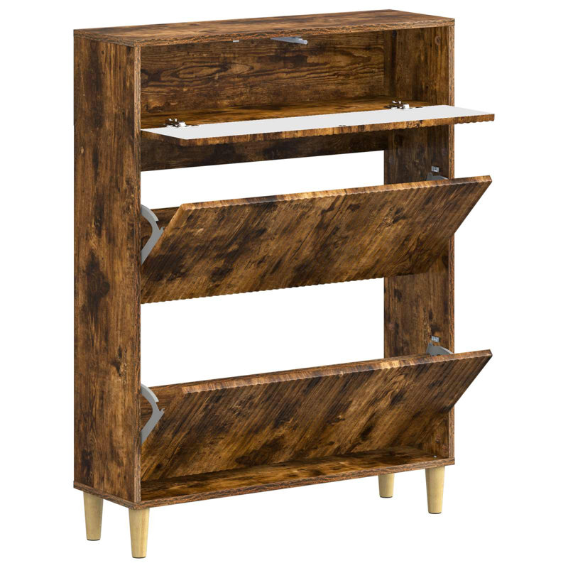 Shoe Storage, 103 cm H x 78 cm W x 24 cm D, Smoked Oak