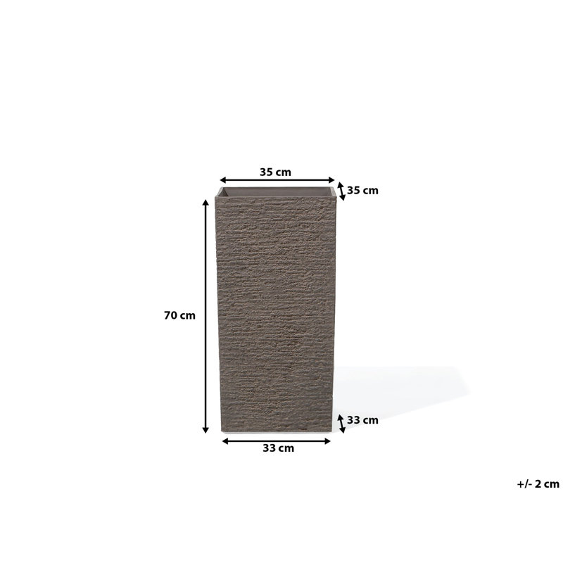 Adelina Pot Planter, Brown, 70 cm H x 35 cm W x 35 cm D
