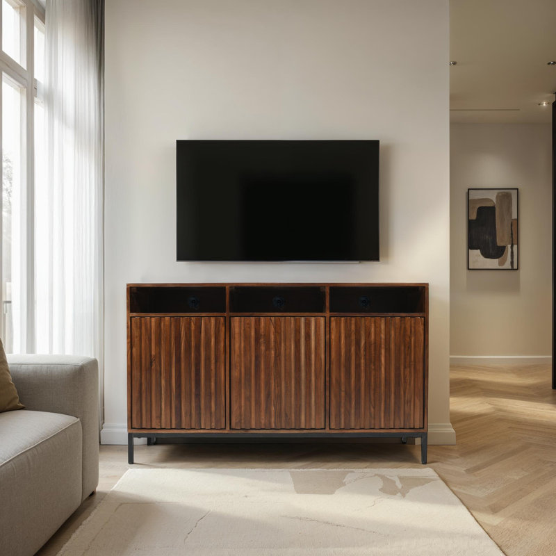 Armoire-meuble télé Sylar, Brun, H 30 po x l 60 po x P 18 po