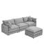 Canapé modulaire en forme de L 102 po, canapé en chenille, 3 places avec repose-pieds mobile (gris)-279136052