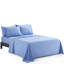 Marina Decoration Home Bedding Bedroom essentials Bedsheet Ultra Soft Silky Deep Pocket Solid Cooling Rayon from Bamboo All Season Pleated 6 Pieces Sheet Set with 4 Pillowcases, Light Blue Colour Queen Size-1677134109-1677134311