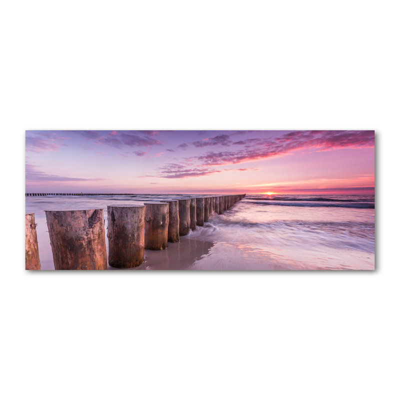 Wooden Breakwater - Wrapped Canvas Print