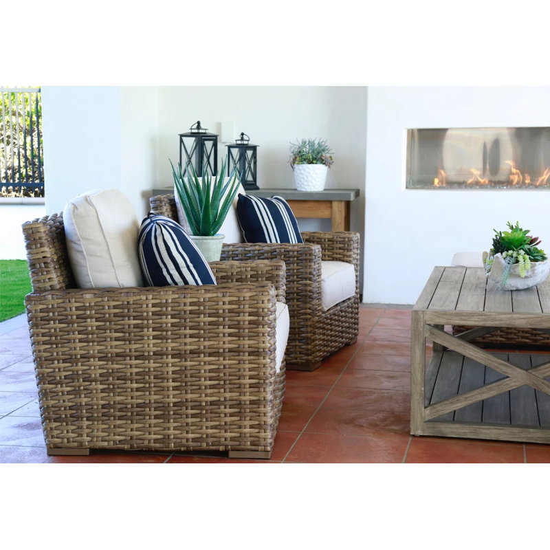 Havana Outdoor Patio Lounge Chair with Sunbrella Cushions, Canvas Flax Sunbrella®