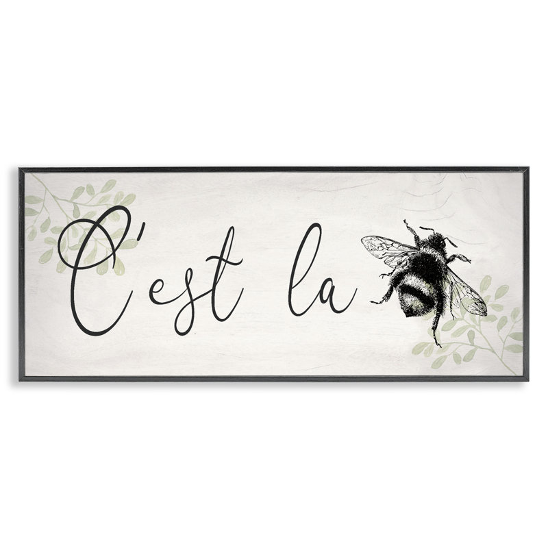«C'est La Bee», estampe numérique, design par Lil 'Rue, H 10 po x l 24 po, Giclée encadrée noir minuit