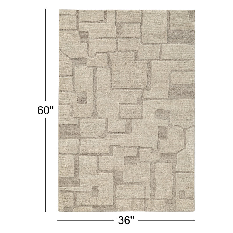 Tapis en laine touffeté à la main Lira, Rectangulaire 3 pi x 5 pi