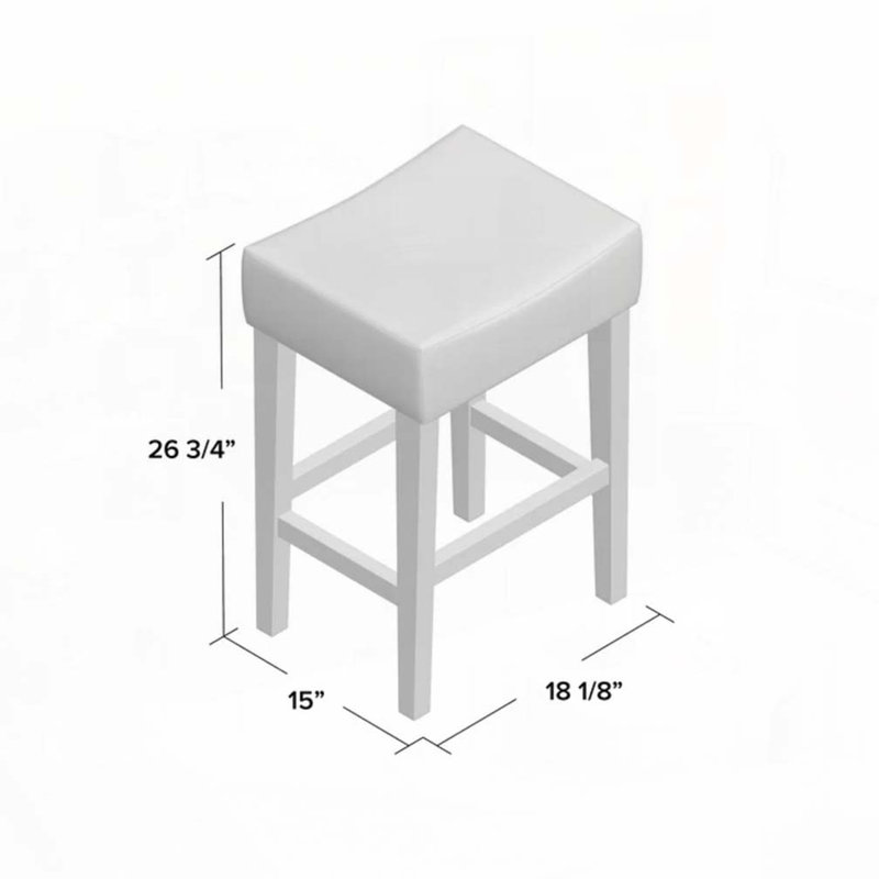 Fabric Upholstered Wood Bar stools Set with No Back, Light Blue