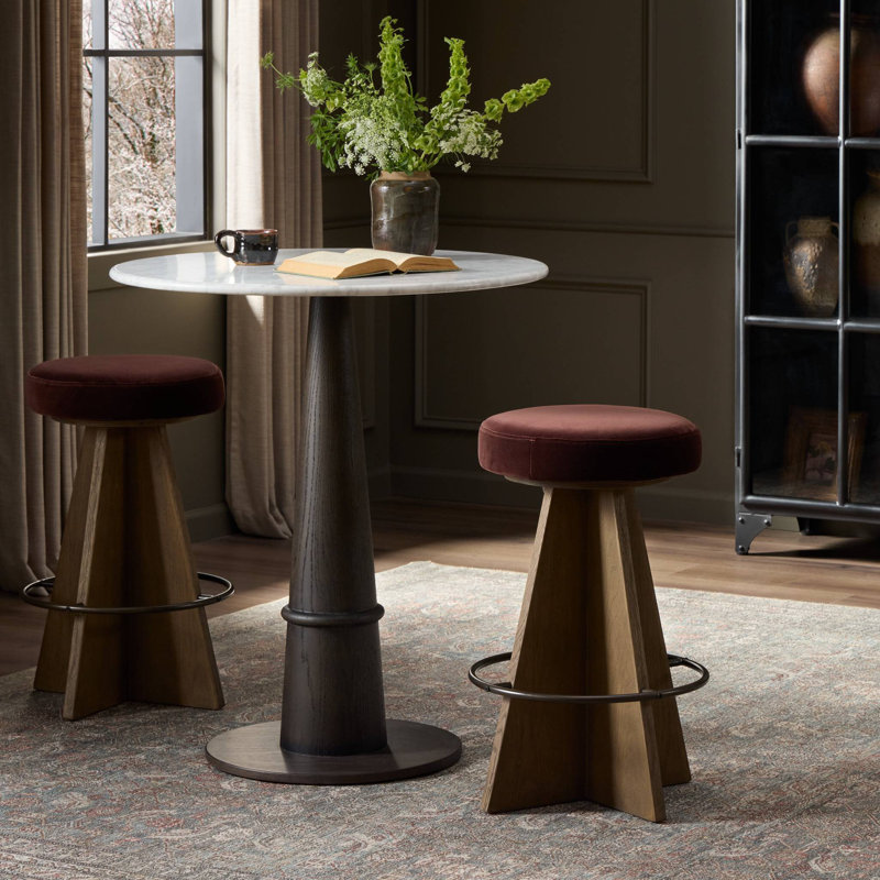 Damon Swivel Stool-Sapphire Khaki-Counter, Bar Stool (31" Seat Height), Brown, Surrey Plum