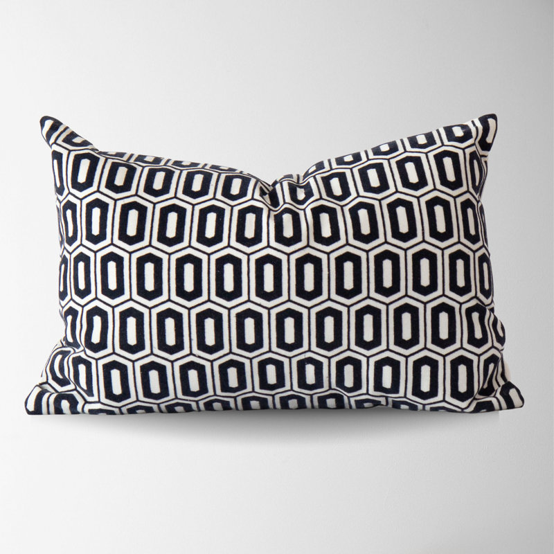  100% Cotton Lumbar Rectangular Pillow Cover, Navy