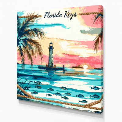 Nautical Florida Keys Brown Canvas Wall Art