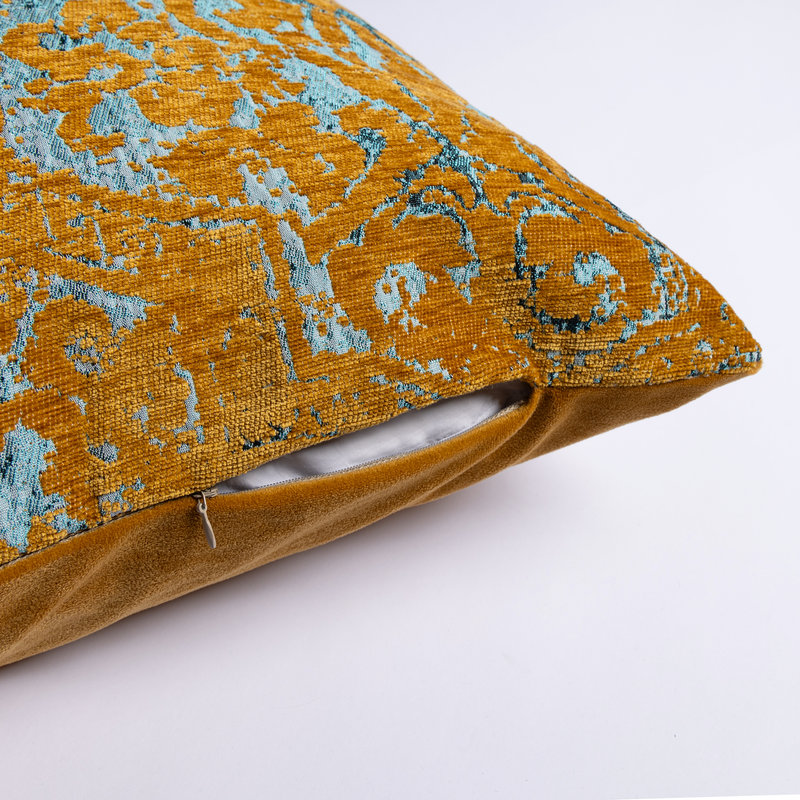 Housse et insert de coussin carré Paloma, Damassé doré
