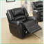 Fauteuil inclinable, fauteuil oscillant manuel moderne avec garniture cloutée | Noir | Cuir retravaillé