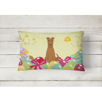 Easter Eggs Irish Terrier Lumbar Pillow